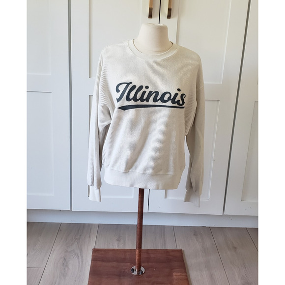 Thread Supply Sweatshirt Womens XS Beige Crewneck Illinois Nordstrom Neutral Top - Picture 1 of 5